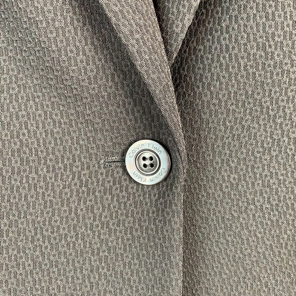 Calvin Klein black textured single button blazer - Picture 5 of 8